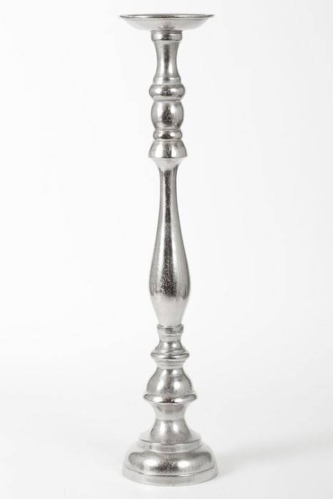 6" X 30" Aluminum Candle Holder W/nickel Finish