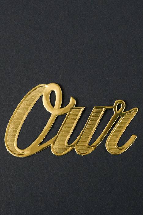 1.5" Large Paper "our" Gold Pkg/10