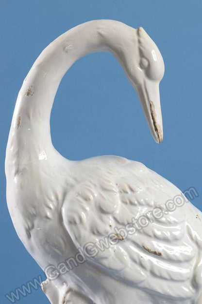 25&quot; Ceramic Crane White
