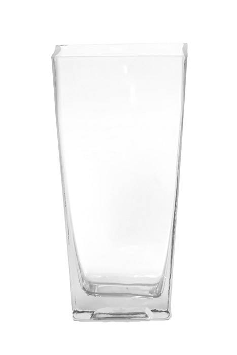 3" X 4" X 8" Tapered Square Glass Vase Clear