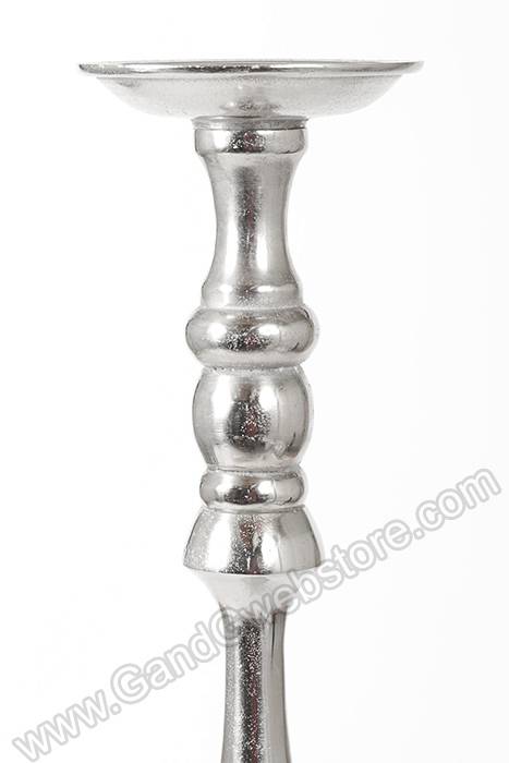 6" X 30" Aluminum Candle Holder W/nickel Finish