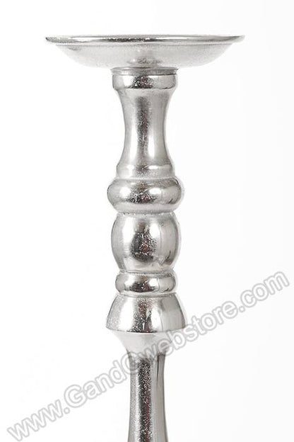 6" X 30" Aluminum Candle Holder W/nickel Finish
