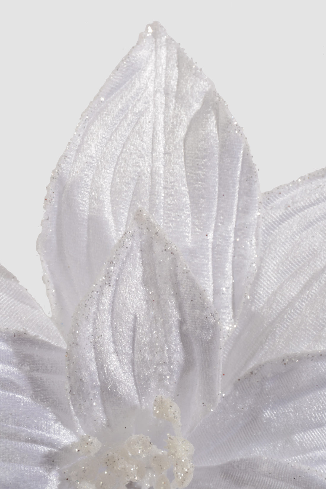 25" Velvet Poinsettia Stem White