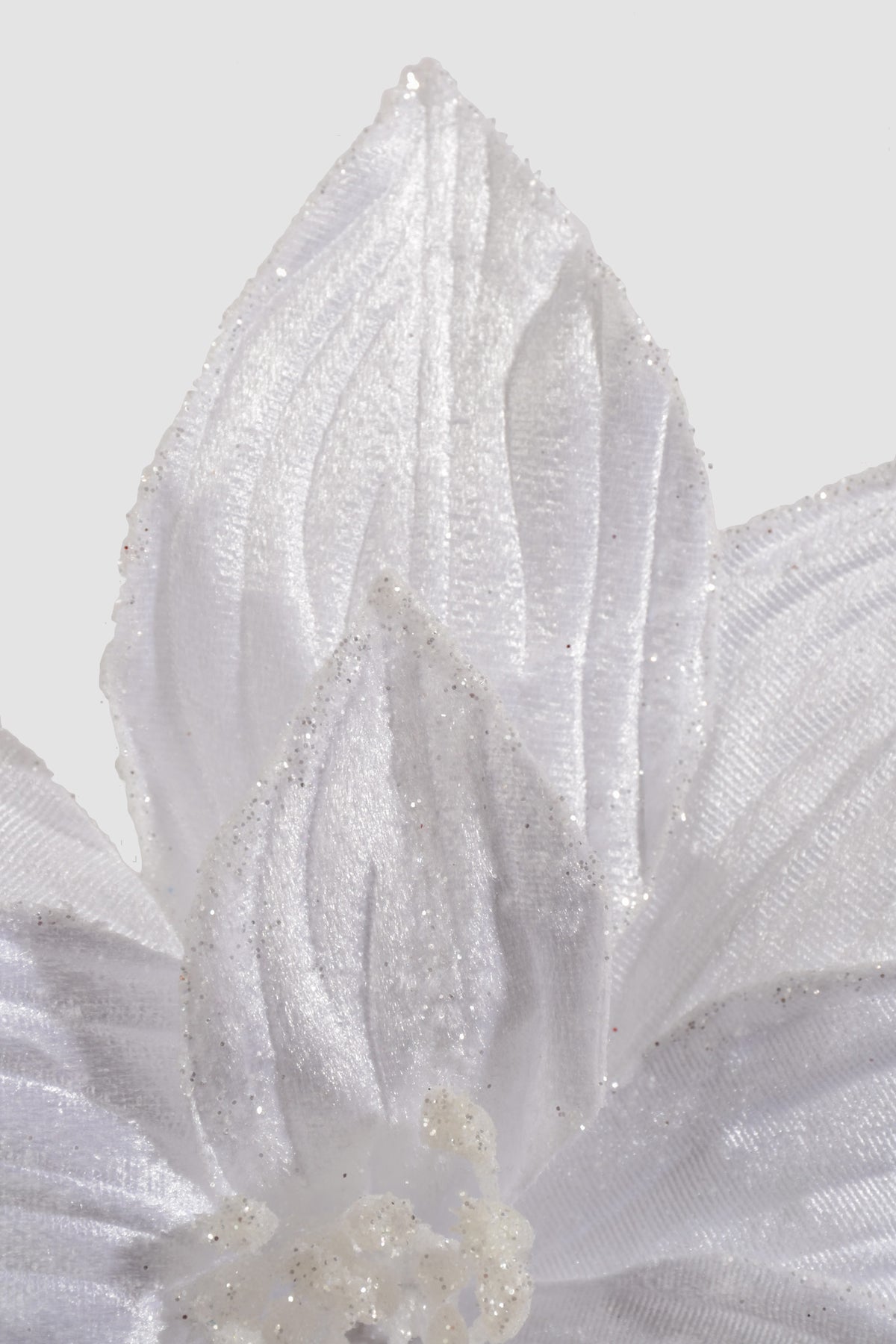 25" Velvet Poinsettia Stem White