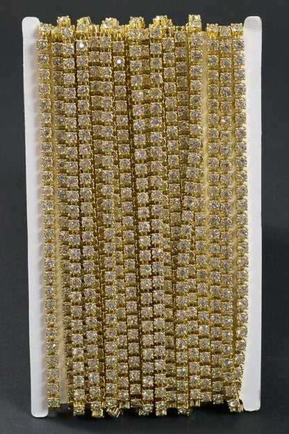 12yds Round Diamond Rhinestone Garland Gold
