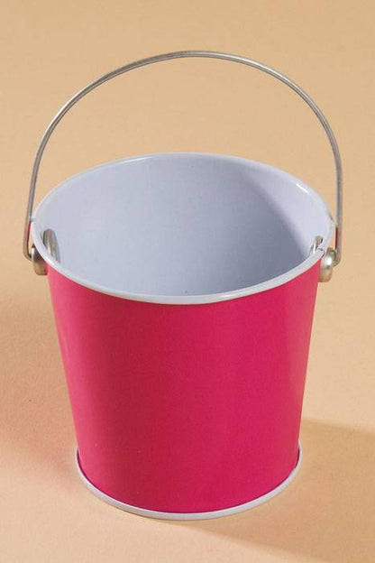 3" X 3.25" Metal Bucket W/handle Fuchsia