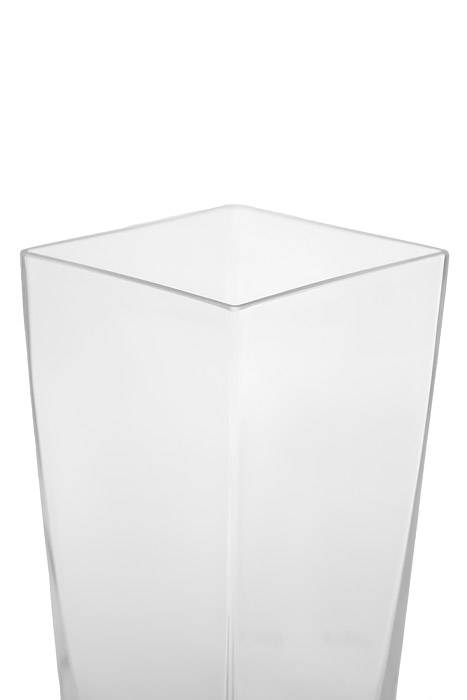 3" X 4" X 8" Tapered Square Glass Vase Clear