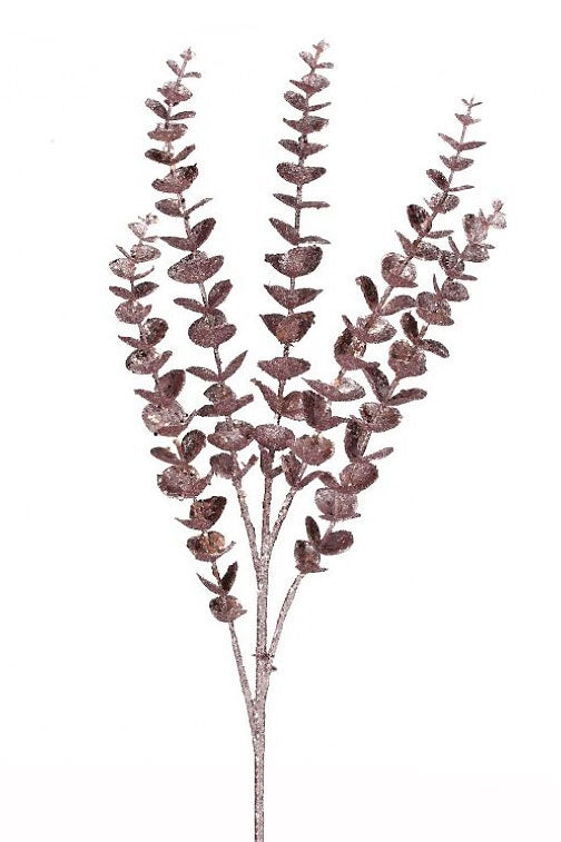 33" Glitter Eucalyptus Stem Blush Pink