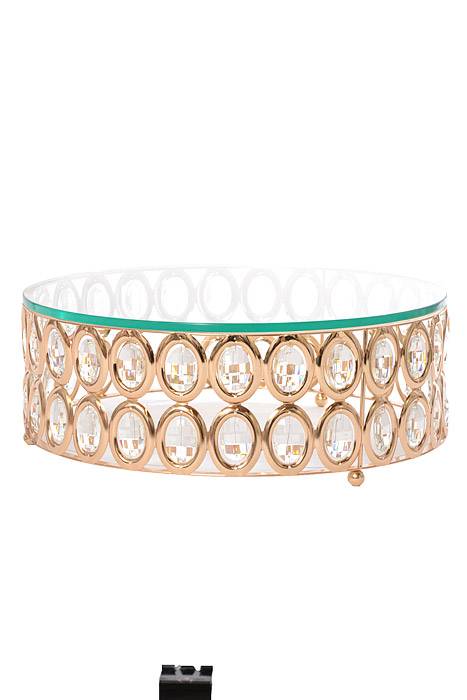 7.5"/11.5"/15.75" Round Cake Stand W/crystal Gold