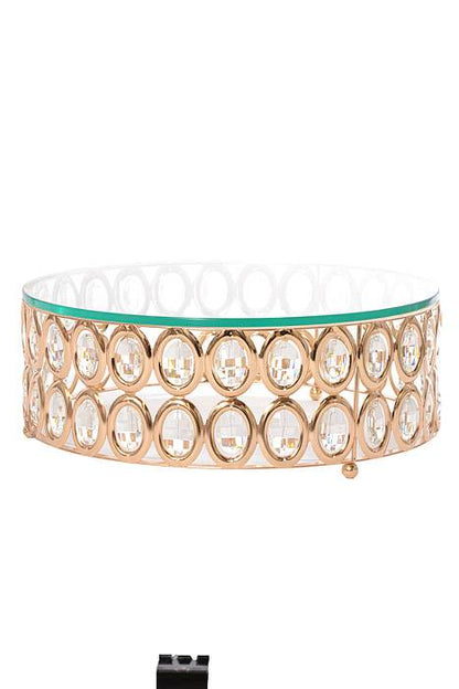 7.5"/11.5"/15.75" Round Cake Stand W/crystal Gold