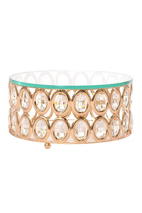 7.5"/11.5"/15.75" Round Cake Stand W/crystal Gold