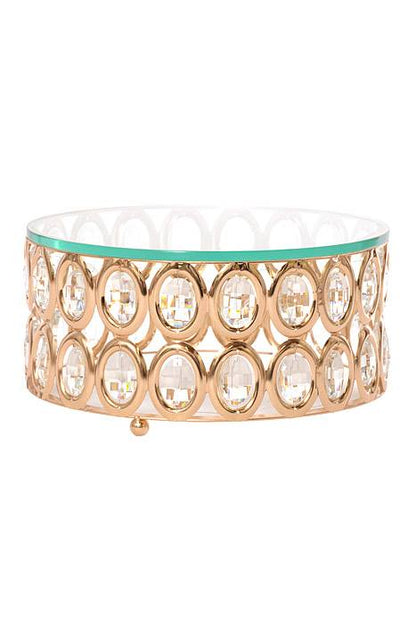 7.5"/11.5"/15.75" Round Cake Stand W/crystal Gold