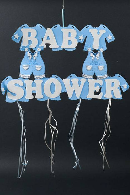 17" X 31" Boy Overall Foam Sign W/streamers Blue
