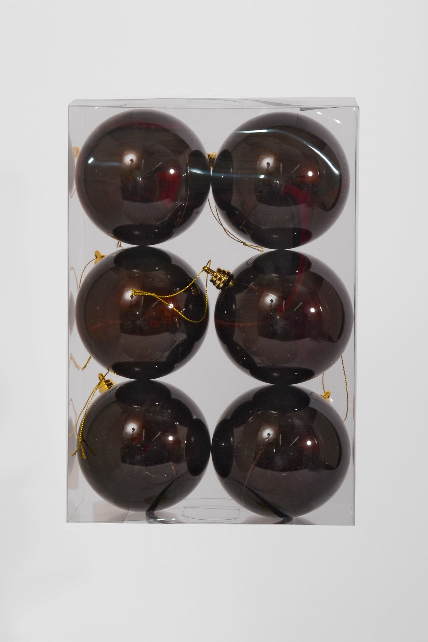 100MM Ornament Ball Bx/6 Chocolate