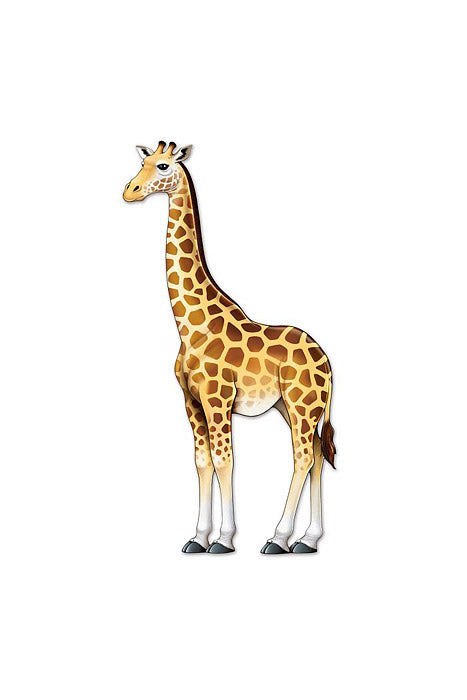 4.13 Ft Jointed Giraffe Cutout Yellow/Brown
