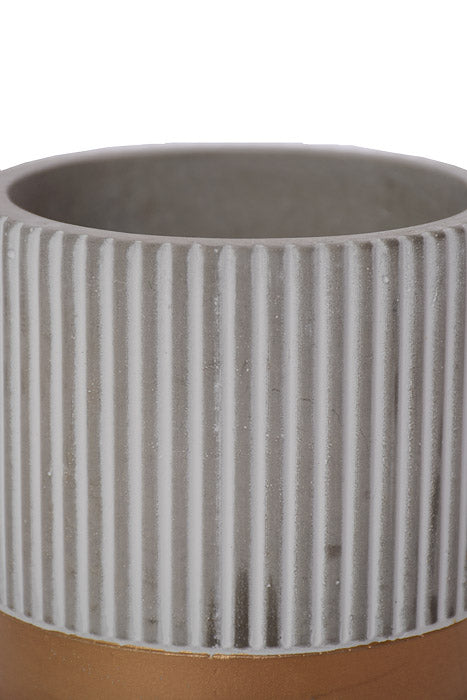 4" X 4" Round Pot Gray/Gold