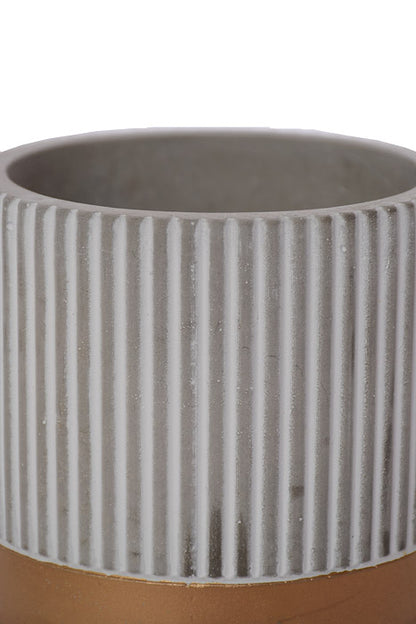 4" X 4" Round Pot Gray/Gold