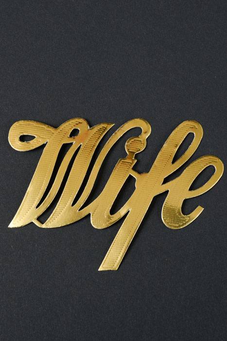 2.5" Large Paper "wife" Gold Pkg/10