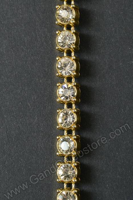 12yds Round Diamond Rhinestone Garland Gold