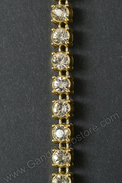 12yds Round Diamond Rhinestone Garland Gold