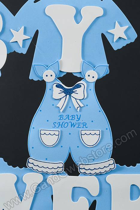 17" X 31" Boy Overall Foam Sign W/streamers Blue