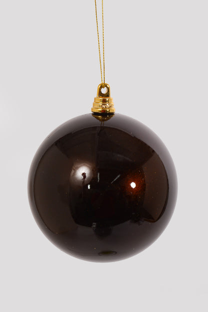 100MM Ornament Ball Bx/6 Chocolate