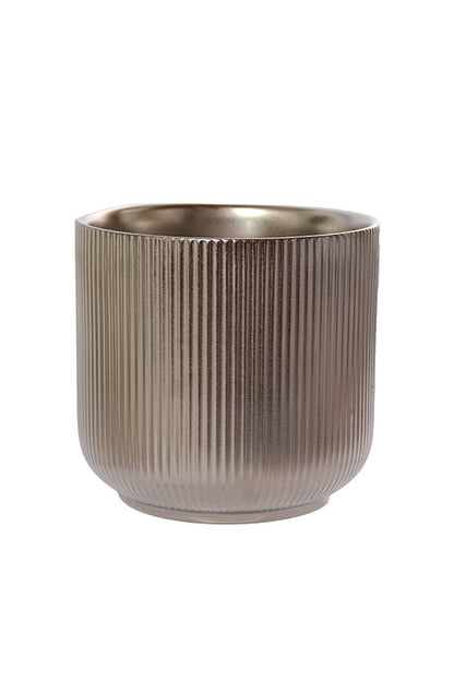 5" X 5" Round Pot Champagne Silver