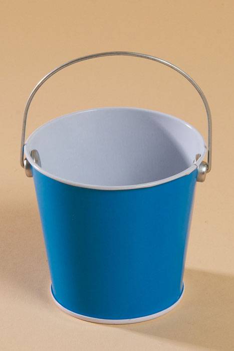 3" X 3.25" Metal Bucket W/handle Blue