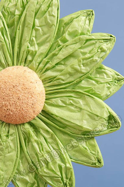 9.5" Hanging Paper Flower Green
