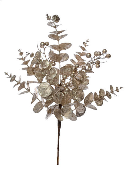 20" Eucalyptus Leaves Champagne