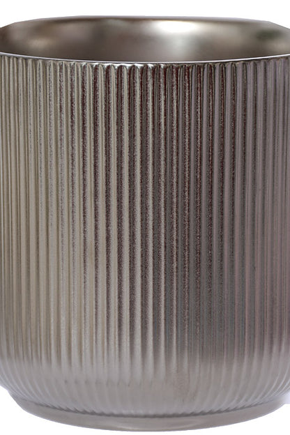 5" X 5" Round Pot Champagne Silver