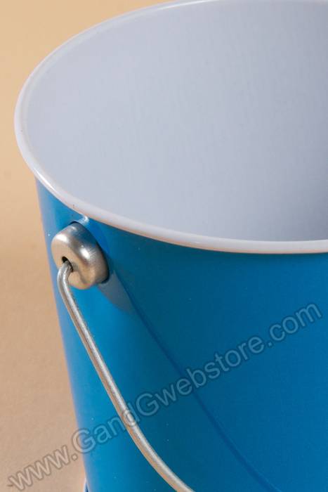 3" X 3.25" Metal Bucket W/handle Blue