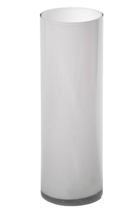 4" x 12" Cylinder Glass Vase White