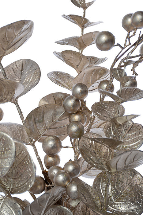 20" Eucalyptus Leaves Champagne