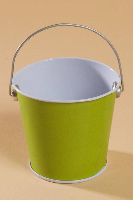 3" X 3.25" Metal Bucket W/handle Apple Green