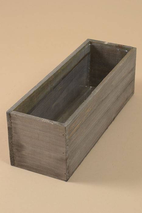 12" X 4" X 4" Woodland Planter Brown