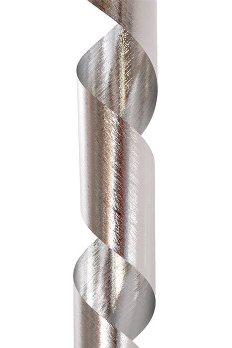 4.25" X 50yds Leaf/Aspidistra Ribbon Silver