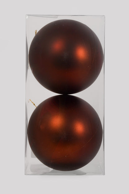 150MM Ornament Ball Matte Chocolate Bx/2