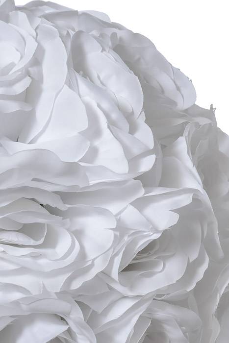 14&quot; Rose Ball W/ribbon White