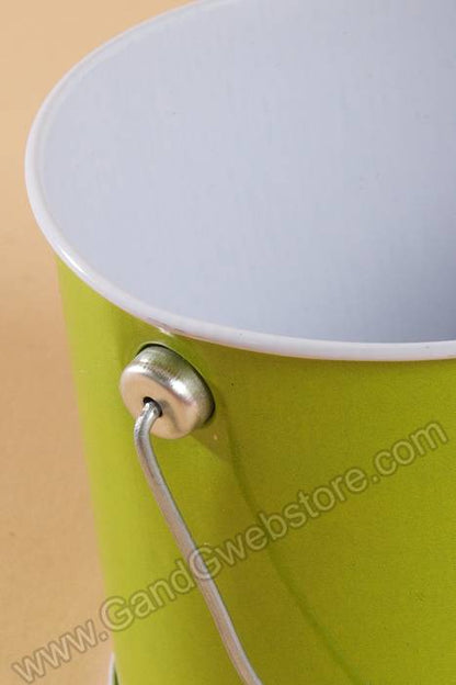 3" X 3.25" Metal Bucket W/handle Apple Green