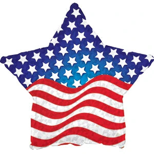 17"  Foil Star Balloon Patriot Prism