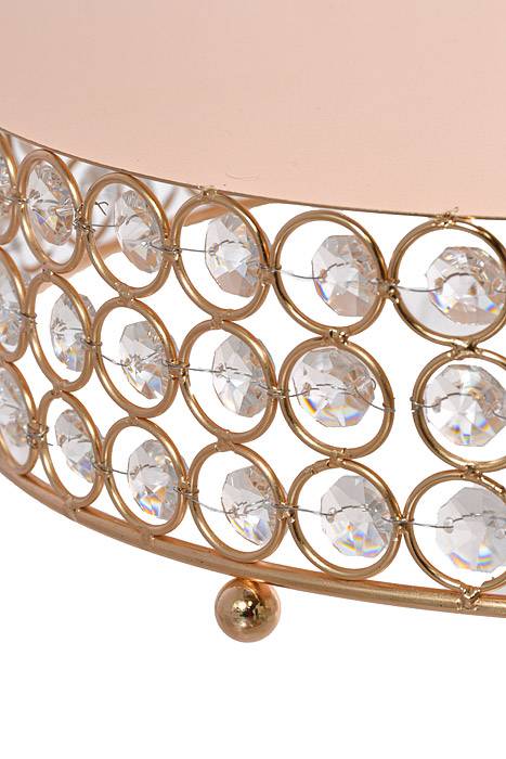 12" Metal Round Cake Stand W/Bead Gold