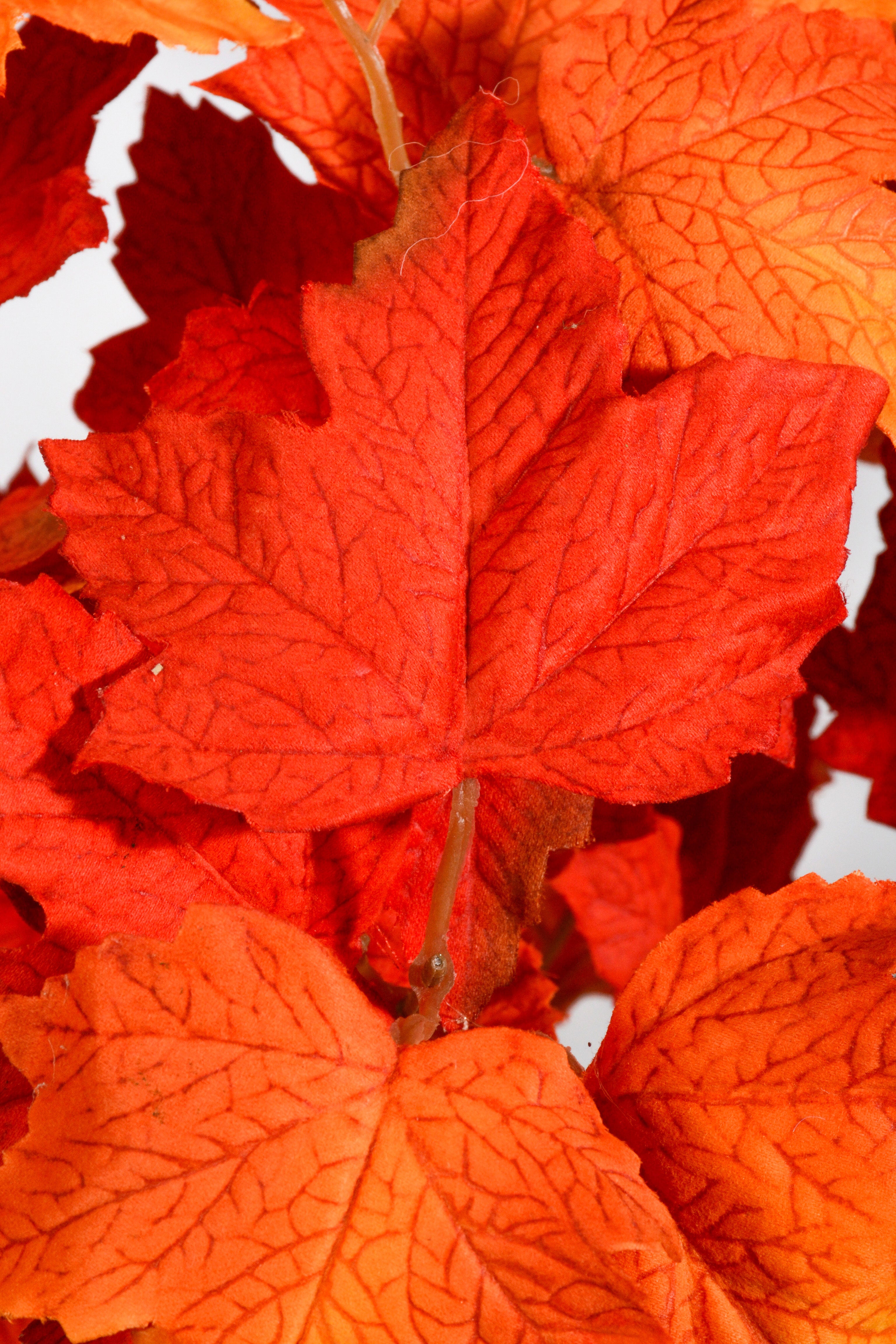 16" Artificial Maple Leaf Bush Orange