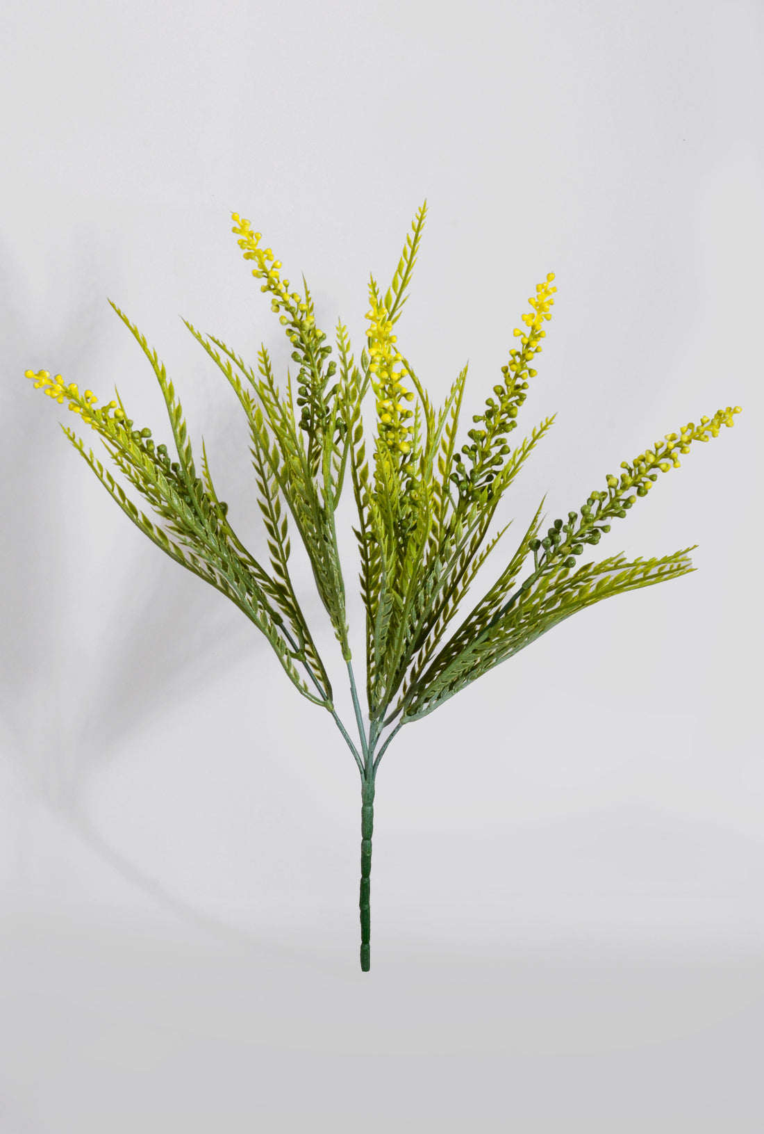 13.5" Artificial Fern Bush Yellow/Green