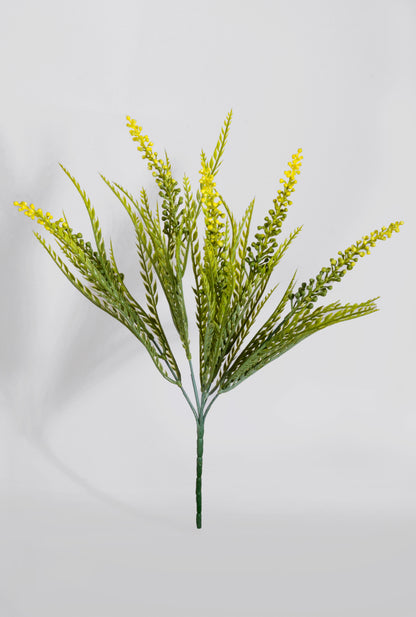 13.5" Artificial Fern Bush Yellow/Green