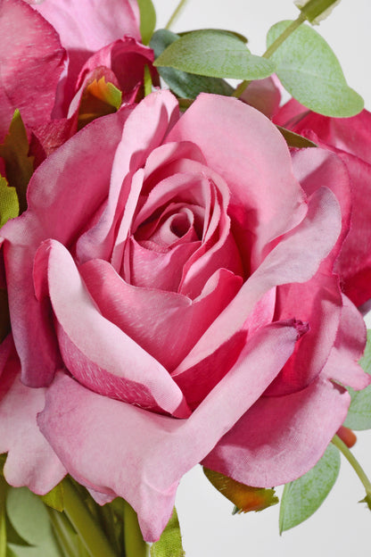 12&quot; Silk Rose Bouquet Fuschia