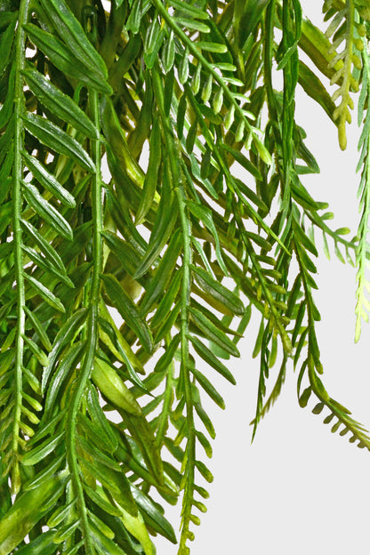 37" Artificial Fern Hanging Bush Green