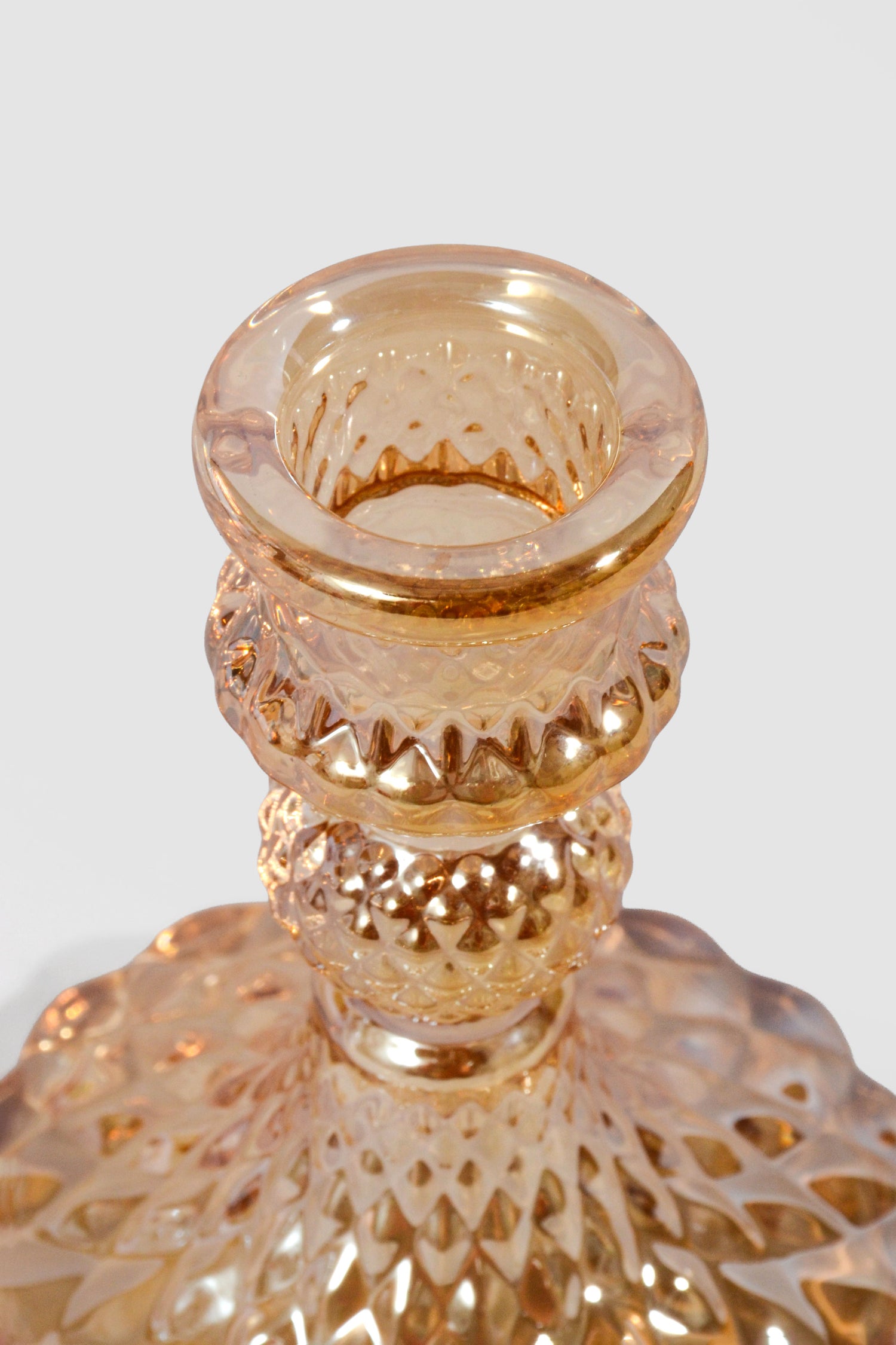 4&quot; Glass Candle Holder Light Brown