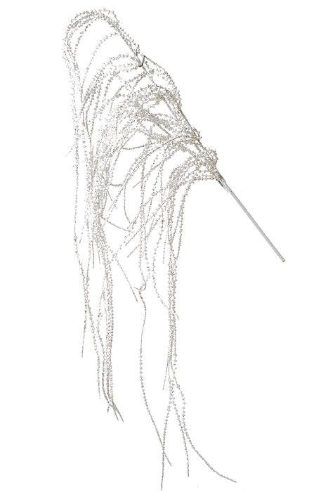 47" Willow Hanging W/glitter White