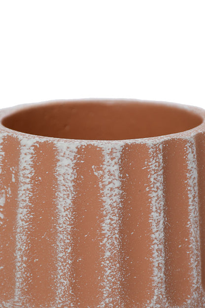 3" X 3" Round Pot Peach/White